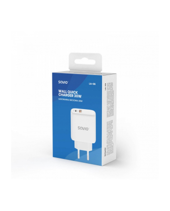 savio Ładowarka sieciowa USB Quick Charge, Power Delivery 3.0, 30W, LA-06