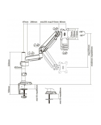 Equip Tischhalterung 13&-27&/ 9kg 1TFT 360° Gasfeder si (650112NEUEVERSION)