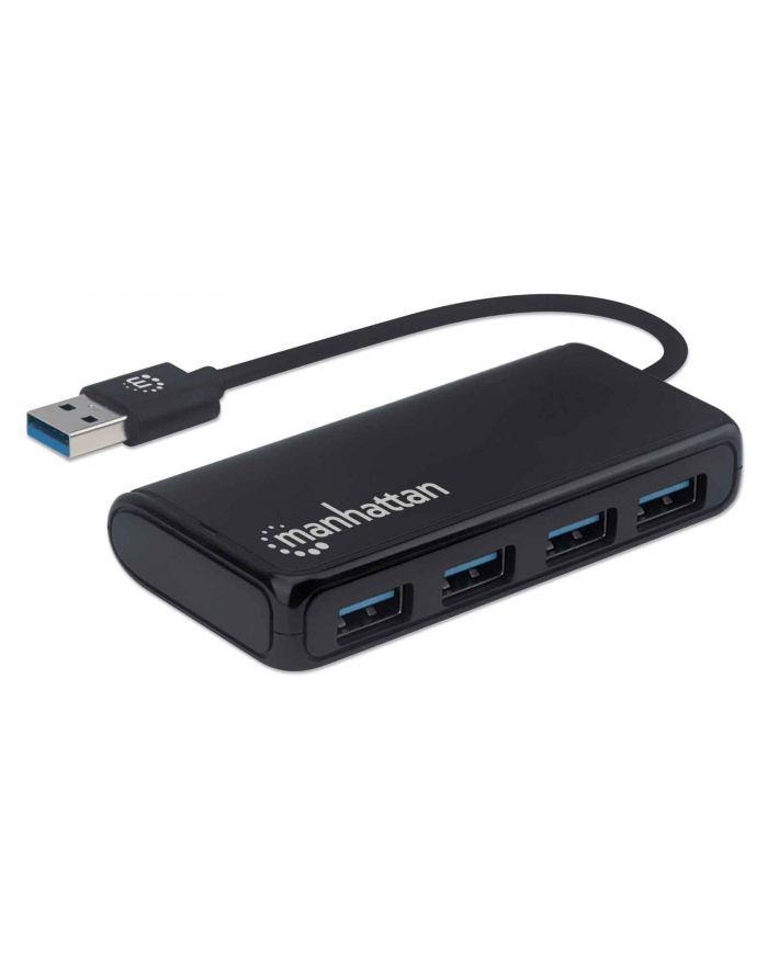 HUB USB Manhattan 4-portowy USB 3.2 czarny (164900) główny