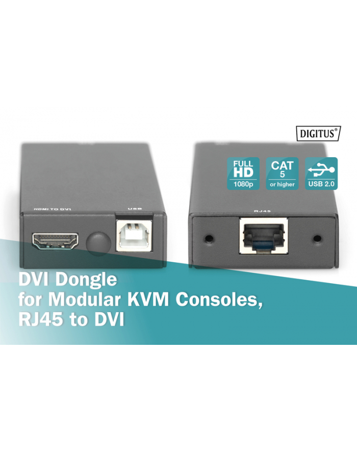 DIGITUS KONSOLA KVM, HDMI, DVI  DS-51202, 1920 X 1080 PIXEL  () główny