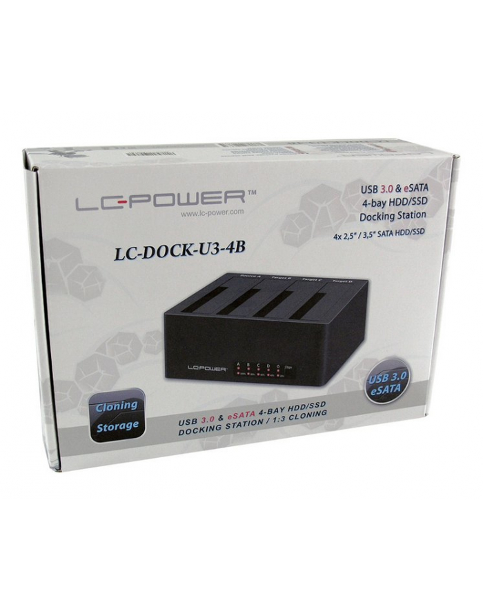 Lc-Power Stacja dokująca 2.5'';/3.5''; SATA - USB 3.2 Gen1/eSATA (LCDOCKU34B) główny
