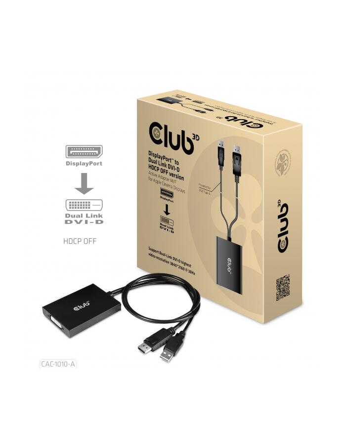 Club 3D Displayport / Dvi Adapter - 60 Cm (Cac1010A) główny