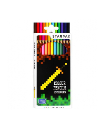 Kredki ołówkowe 12 kolorów Pixel Game p12 STARPAK