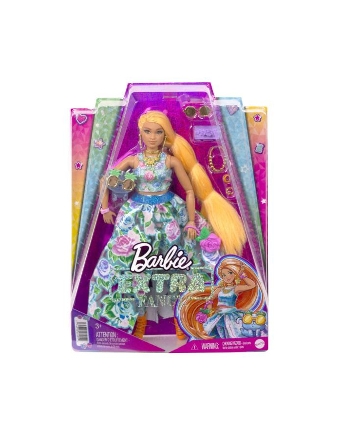 Barbie Lalka Extra Fancy kwiatowa + kotek HHN14 HHN11 MATTEL główny