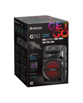 defender Głośnik Bluetooth G110 12W LED/BT/FM/TF/USB/AUX