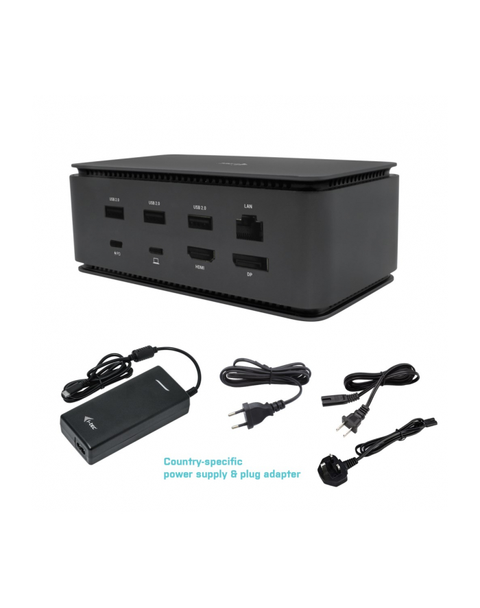 i-tec Stacja dokująca USB4 Dual 4K HDMI DP with Power Deliwery 80 W + Zasilacz 112 W główny