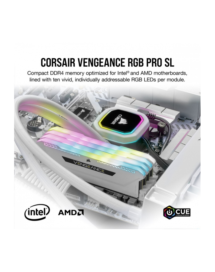 corsair Pamięć DDR4 Vengeance RGB PRO SL 16GB/3200(2*8GB) biały główny