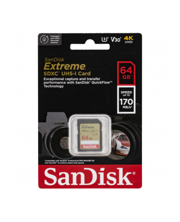 sandisk Karta pamięci Extreme SDXC 64GB 170/80 MB/s V30 UHS-I U3