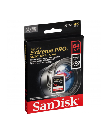 sandisk Karta pamięci Extreme Pro SDXC 64GB 200/90 MB/s V30 UHS-I U3