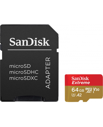 sandisk Karta pamięci Extreme microSDXC 64GB 170/80 MB/s A2 V30 U3 nr 1