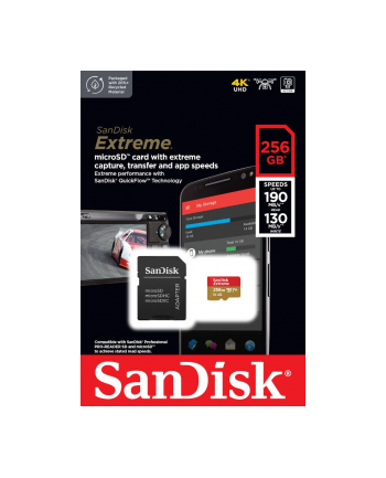 sandisk Karta pamięci Extreme microSDXC 256GB 190/130 MB/s A2 V30 U3