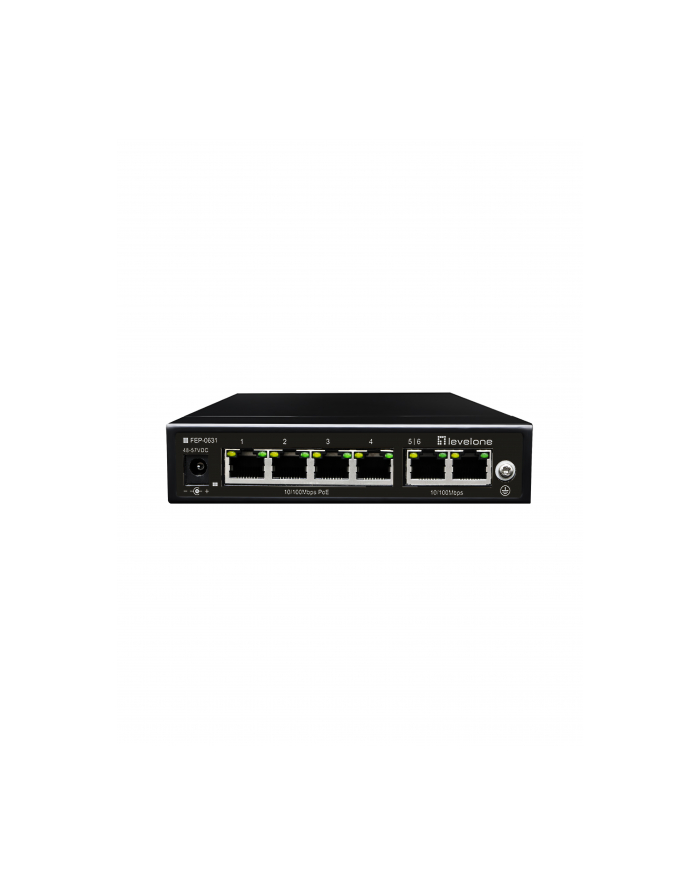 Level One FEP-0631 łącza sieciowe Fast Ethernet (10/100) Obsługa PoE Czarny główny