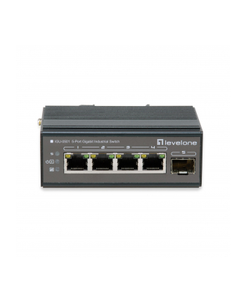 Level One IGU-0501 łącza sieciowe Gigabit Ethernet (10/100/1000) Obsługa PoE Czarny