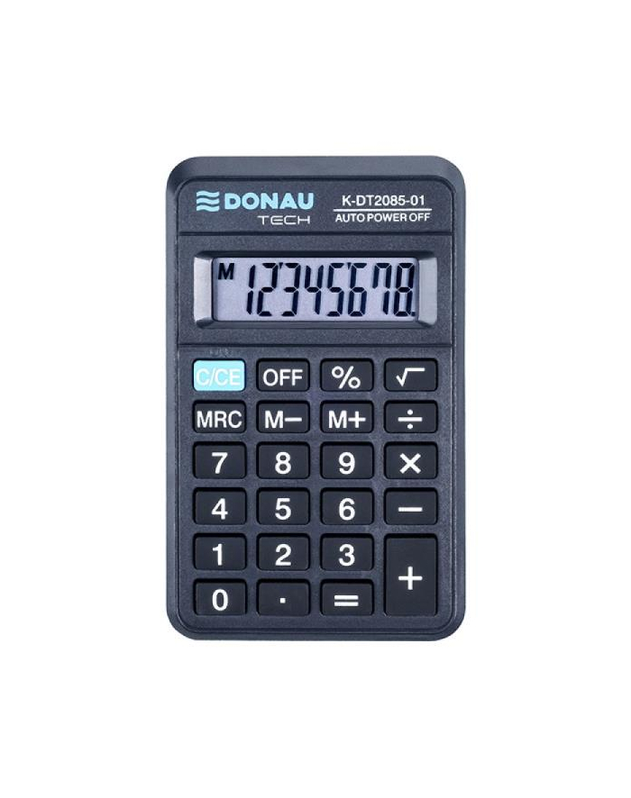 pbs connect Kalkulator kieszonkowy Donau Tech K-DT2085 8 cyfr, funkcja pierwistka 114x69x19mm czarny główny