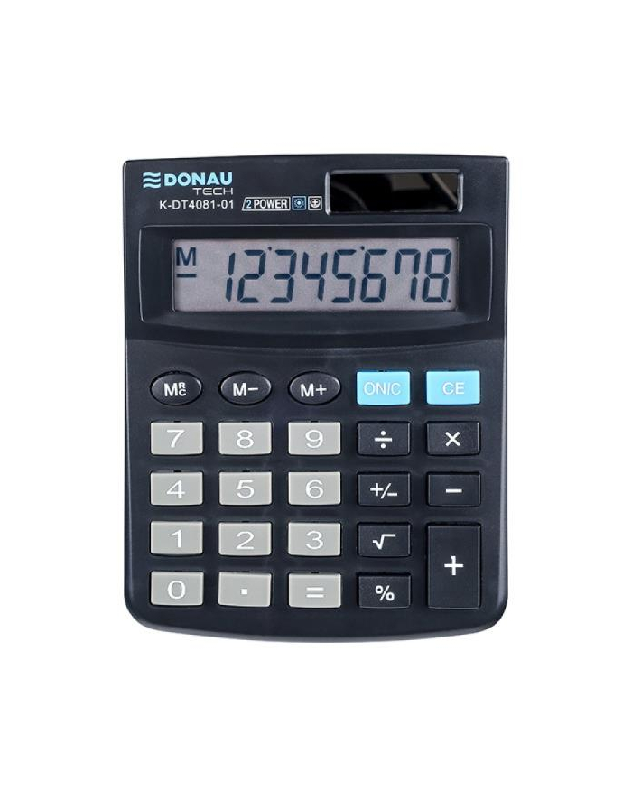 pbs connect Kalkulator Donau Tech K-DT4081 8 cyfr, funkcja pierwistka 130x104x19mm czarny główny