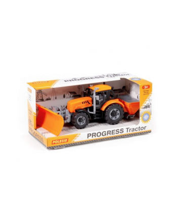Polesie 91772 Traktor Progress do odśnieżania pomarańczowy w pudełku
