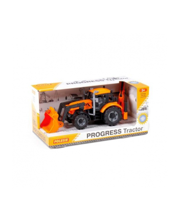 Polesie 91789 Koparko-ładowarka Progress pomarańczowa w pudełku