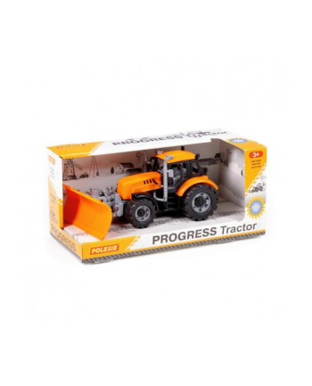 Polesie 91765 Traktor Progres pomarańczowy z plugiem śnieżnym