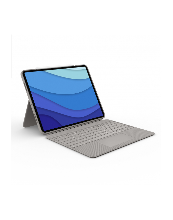 logitech Etui z klawiaturą Combo Touch iPad Pro 12,9 cala 5 generacji piaskowy UK główny