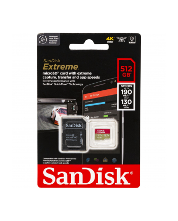 sandisk Karta pamięci Extreme microSDXC 512GB 190/130 MB/s A2 V30 U3