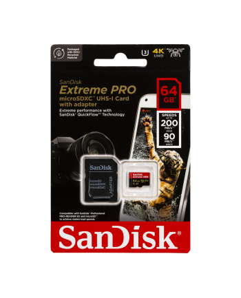 sandisk Karta Extreme Pro microSDXC 64GB 200/90 MB/s A2 V30