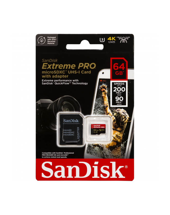 sandisk Karta Extreme Pro microSDXC 64GB 200/90 MB/s A2 V30 główny