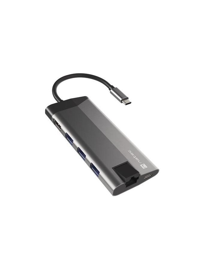 NATEC multiport Fowler Plus USB-C->HUB USB 3.0 3x HDMI 4K USB-C PD RJ45 SD Micro SD główny