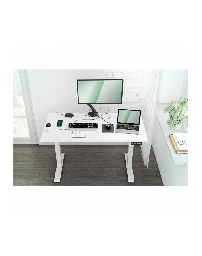 digitus Uchwyt biurkowy pojedyńczy z zaciskiem sprężyną gazową i zintegrowaną stacją dokującą 1xLCD max. 30 cali max. 9 kg główny