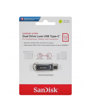 sandisk Pamięć Ultra Dual Drive Luxe 512GB USB 3.1 Type-C