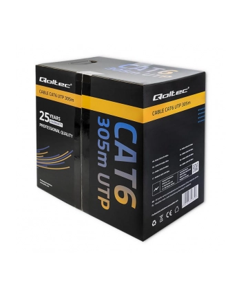 QOLTEC 50359 Kabel sieciowy skrętka UTP CAT6 305m PVC szary