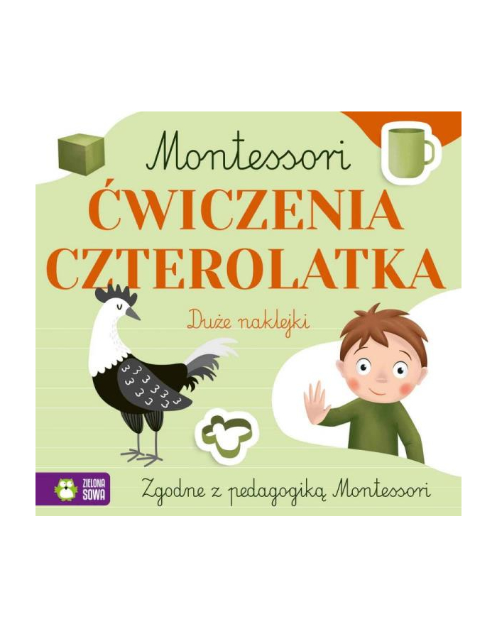 zielona sowa Książka Montessori. Ćwiczenia czterolatka główny