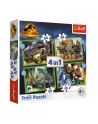 Puzzle 4w1 Groźne dinozaury / Uniwersal Jurassic World 34607 Trefl - nr 1