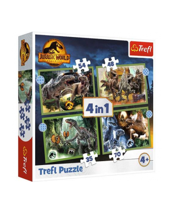 Puzzle 4w1 Groźne dinozaury / Uniwersal Jurassic World 34607 Trefl nr 2
