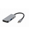 GEMBIRD A-CM-COMBO3-02 wieloportowy adapter USB type C 3w1 HUB USB + HDMI + PD srebrny - nr 1