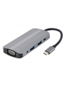 GEMBIRD A-CM-COMBO8-02 Adapter USB Type C 8w1 Hub3.1 + HDMI + VGA + PD + czytnik kart + dźwięk stereo szary - nr 1