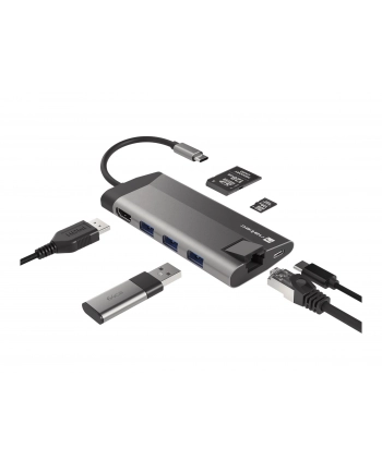 natec Stacja dokująca Multiport Fowler Plus USB-C PD, 3x USB 3.0, HDMI 4K, RJ45, SD, micro SD