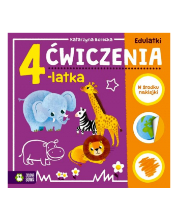 zielona sowa Książka Edulatki. Ćwiczenia 4-latka nw3