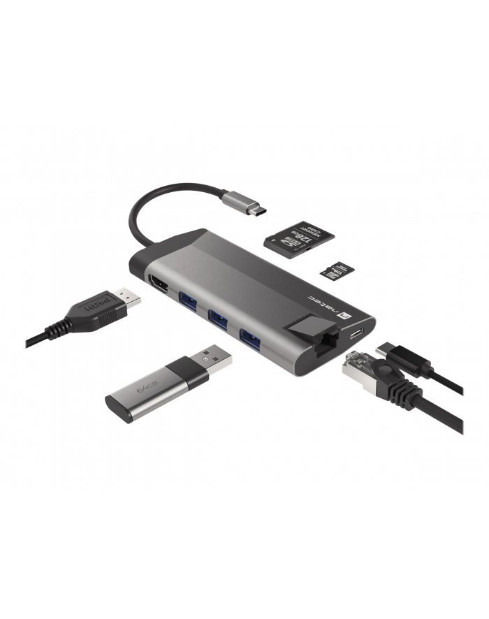 natec Stacja dokująca Multiport Fowler Plus USB-C PD, 3x USB 3.0, HDMI 4K, RJ45, SD, micro SD główny