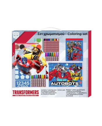 pulio Diakakis Zestaw artystyczny w walizce Transformers kredki farby notes