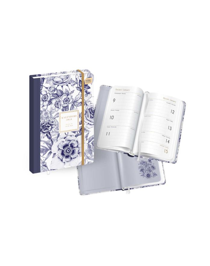 Kalendarz tygodniowy książkowy A6 192 Metallic Flowers Interdruk główny