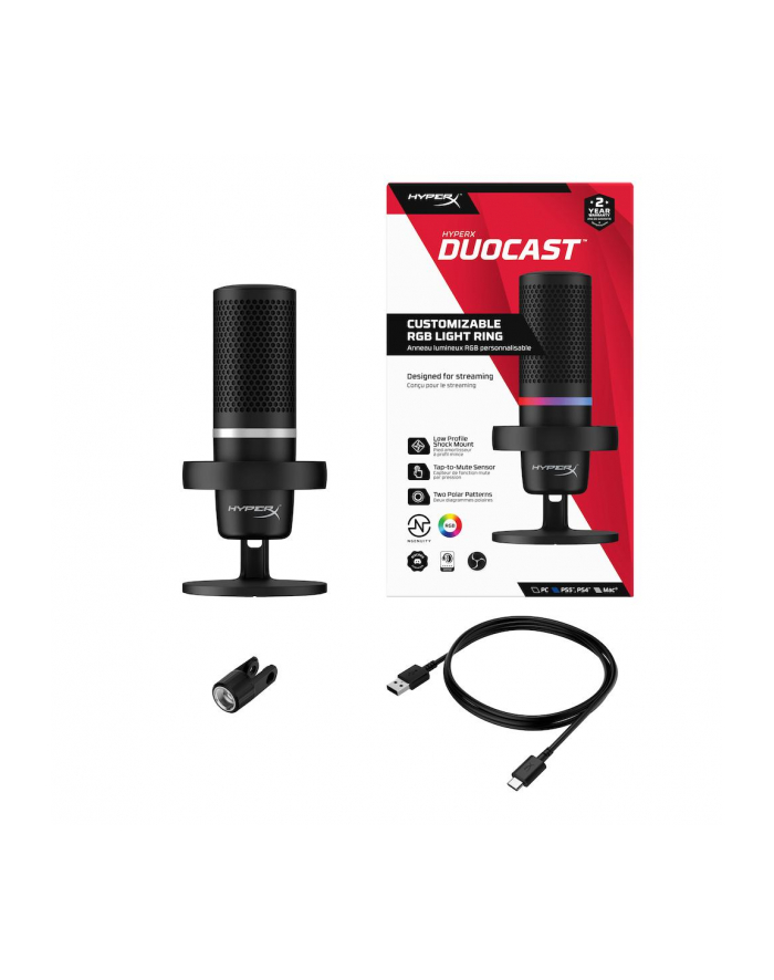 hyperx Mikrofon DuoCast Black RGB główny