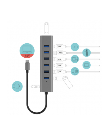 i-tec Hub USB-C Charging Metal HUB 7 Port