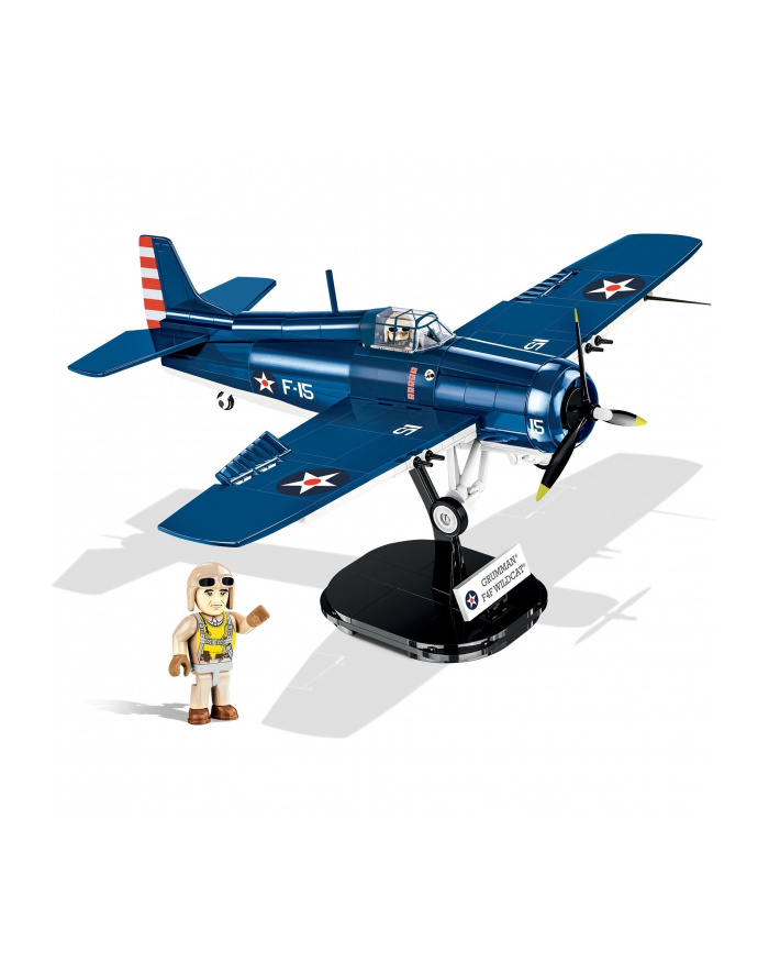 COBI 5731 Historical Collection WWII Samolot myśliwski pokładowy US Navy Grumman F4F Wildcat 375 klocków główny