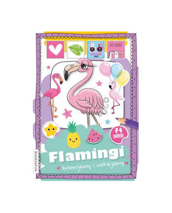 booksandfun Książeczka Flamingi. Kolorujemy i naklejamy
