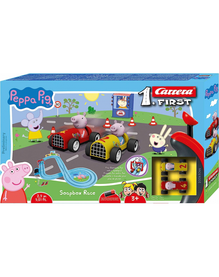 carrera toys Tor First Peppe Pig Świnka Peppa Soapbox Race Wyścig 2,9m 63044 Carrera główny