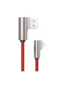 aukey CB-AL01 Red OEM nylonowy kabel USB - Lightning | 2m | wtyki 90 stopni | certyfikat MFi - nr 1