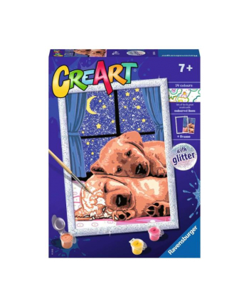 Malowanka CreArt dla dzieci: Śpiące psiaki 202164 RAVENSBURGER malowanie po numerach