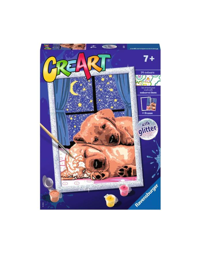 Malowanka CreArt dla dzieci: Śpiące psiaki 202164 RAVENSBURGER malowanie po numerach główny