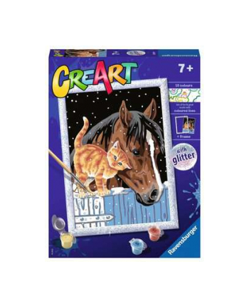Malowanka CreArt dla dzieci: Koń i kotek 202171 RAVENSBURGER malowanie po numerach
