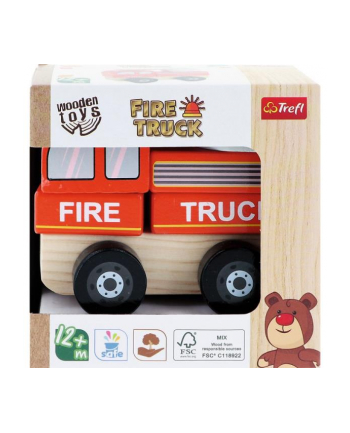Zabawka drewniana - Fire truck Straż pożarna 61766 Trefl